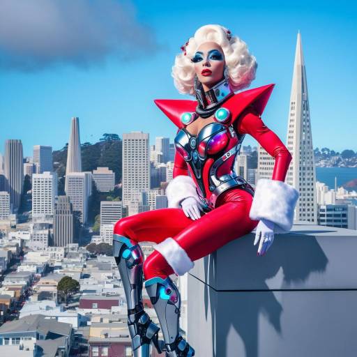 Futuristic Santa Claus Drag Queen in SF