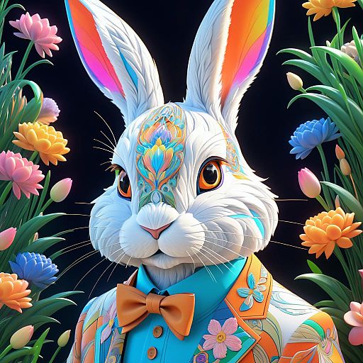 Elegant Hyperdetailed Rabbit Portrait Elegant Hyperdetailed Rabbit Portrait