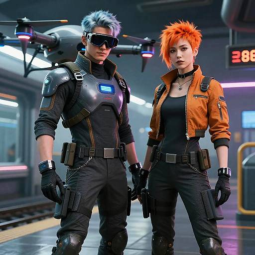 Cyberpunk Drone Mechanic & Courier