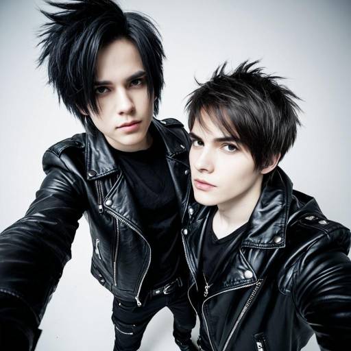 Two Pale Males in Gothic Leather Jackets