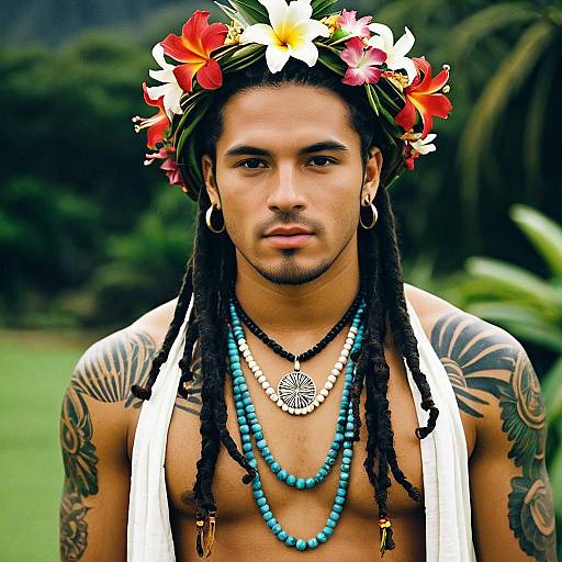 Realistic Hawaiian Costume for Male Character