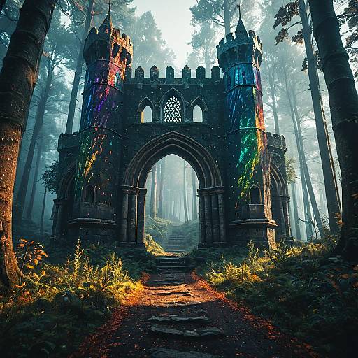 Vivid Arcane Forest Keep in 8K