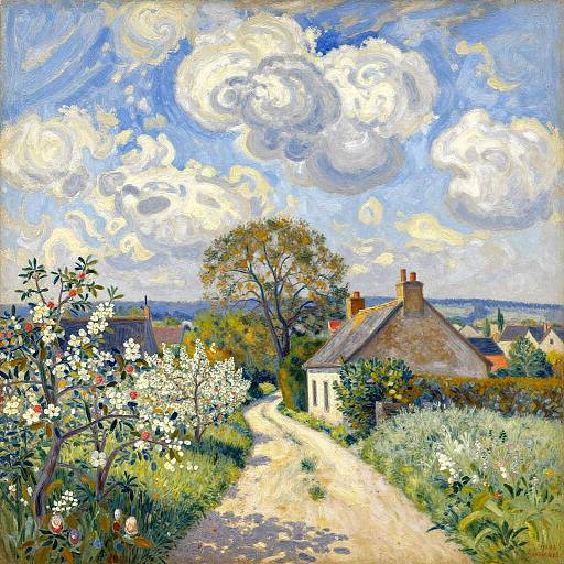 Pissarro-Inspired Village Meadow Pathway