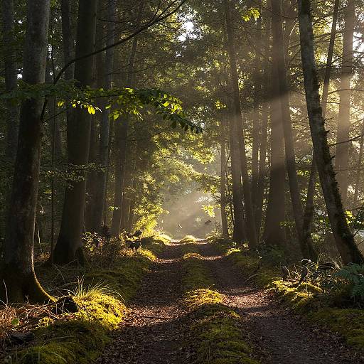 Tranquil Forest Path at Dawn