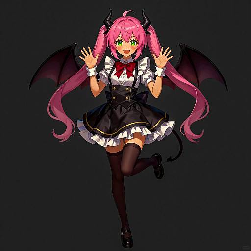 Anime Character with Pink Hair and Wings