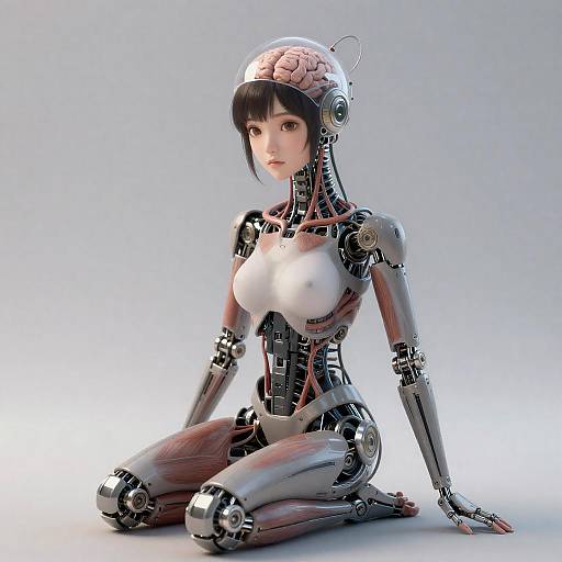 Cinematic Mechanical Girl Exposed Anatomy