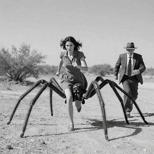Chasing Shadows: Arachnid Pursuit in Desert