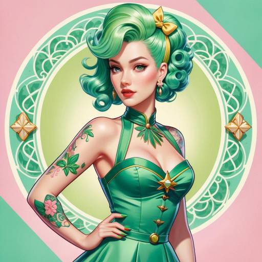 Vintage Pin-Up Aesthetic with Non-Binary Flair Vintage Pin-Up Aesthetic with Non-Binary Flair