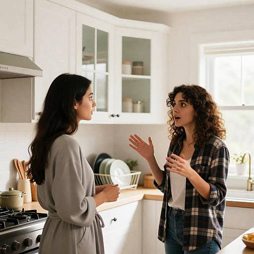 Surprised Moments in a Bright Kitchen
