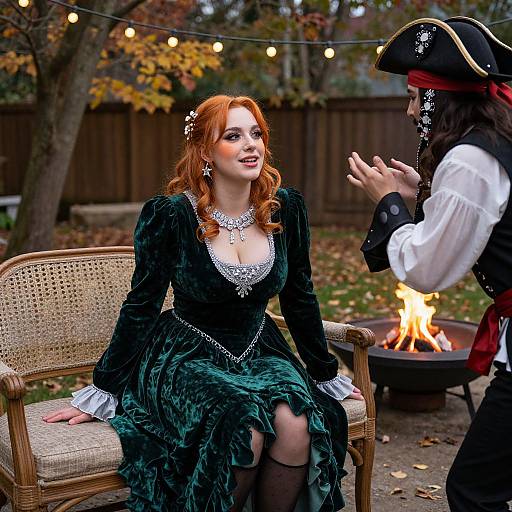 Cozy Autumn Backyard Party Scene