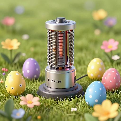 Ultra Realistic Tesla Coil Easter Scene