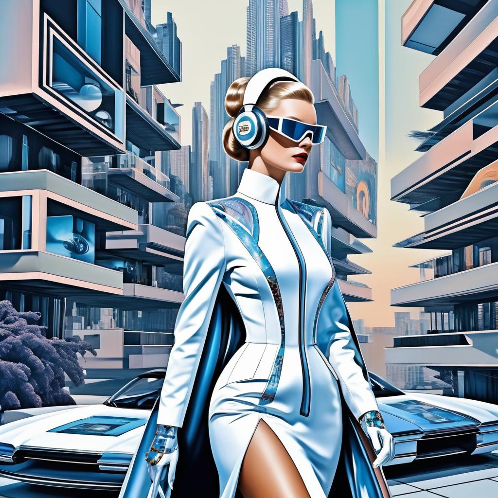 Futuristic Diva: Vintage Art Meets Fashion