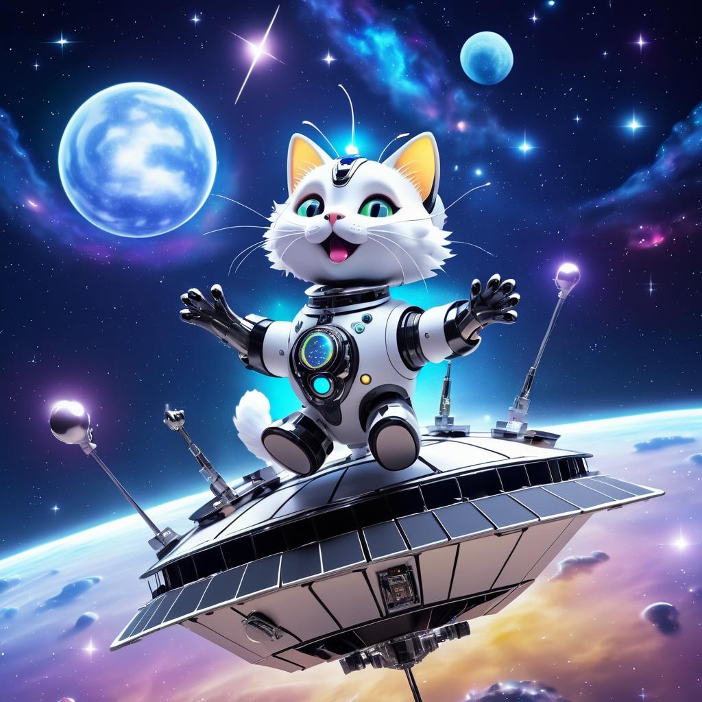 Singing Robotic Cat in Spaceship Joy