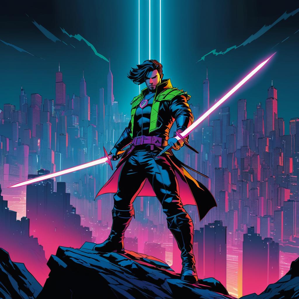 Agile Rogue in Neon Cityscape