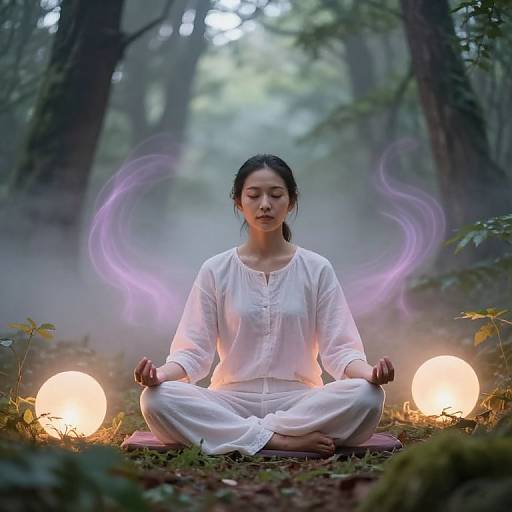 Meditative Serenity in Mystical Forest