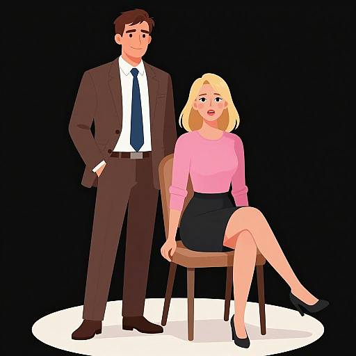 Businessman and Businesswoman Illustration
