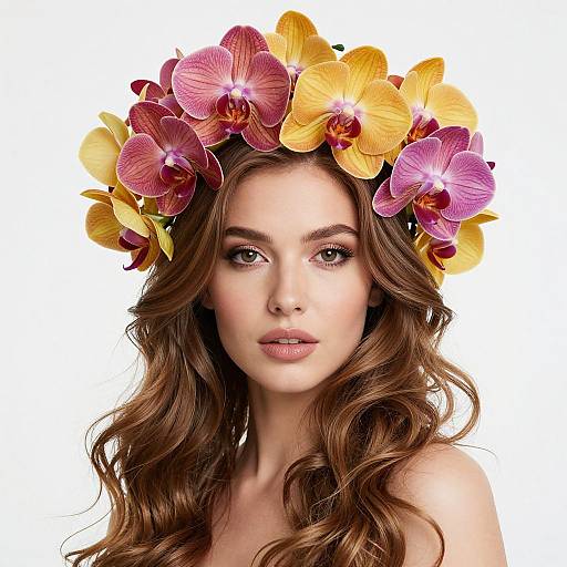 Ethereal Woman with Orchid Crown