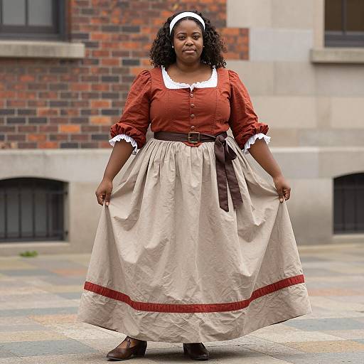 Plus Size Woman in 18th-Century Colonial Dress