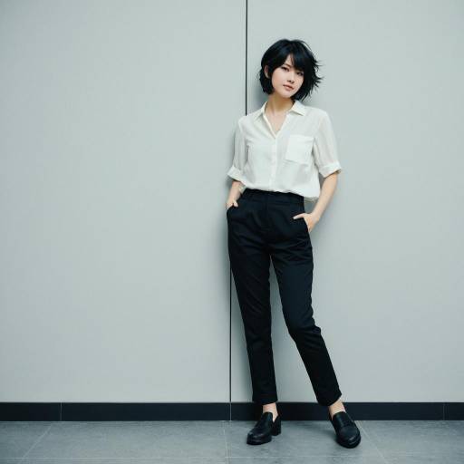 Casual Minimal Style Woman Leaning on Wall