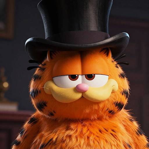 Brooding Garfield with Top Hat