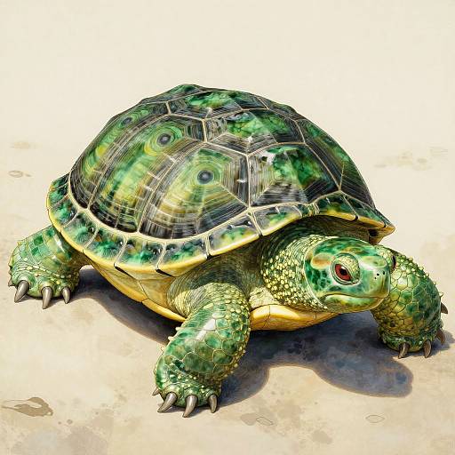 Tranquil Jade Turtle Portrait