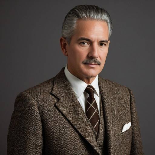 Mature Man in Vintage Brown Tweed Suit