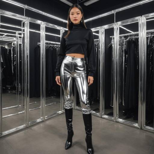 V-Taper Woman in Metallic Fashion Shoot