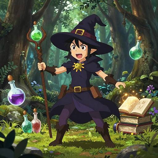 Adventurous Witch in Enchanting Forest