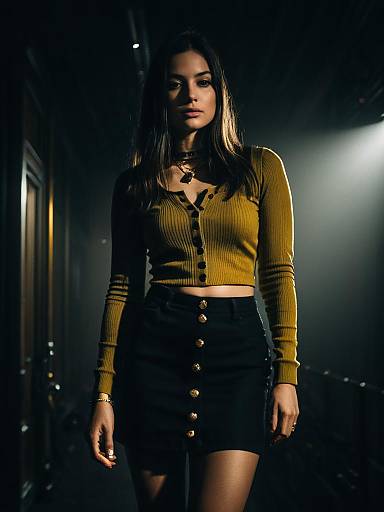 Fashionable Woman in Chic Outfit