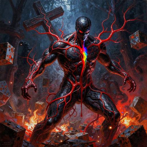 Neon Vascular God Fighting Game Masterpiece