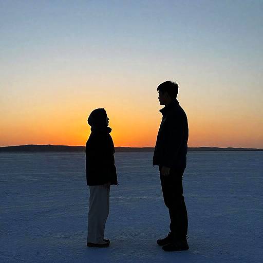 Silhouettes at Sunset on Blue Plain