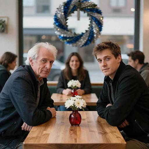 Café Conversation with Floral Touch