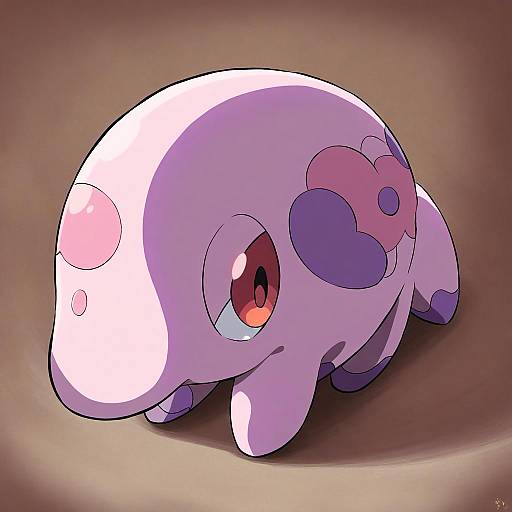 Illustration of Munna, pokemon in the style of Shepherd0821