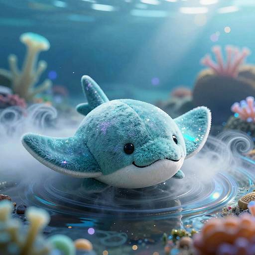 Cute Iridescent Fumo Manta Ray Plush