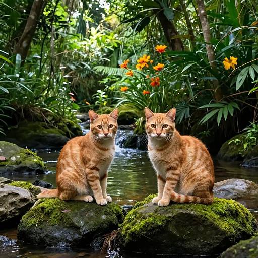 Orange Tabby Cats by Jungle Stream