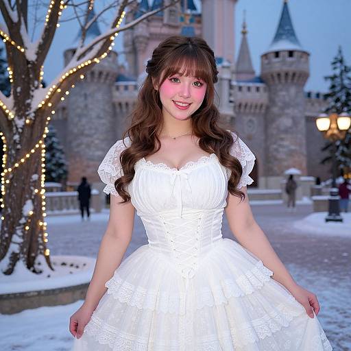 Vintage Princess in Snowy Fairy-Tale