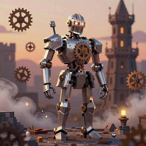 Clockwork Automaton Knight at Dusk