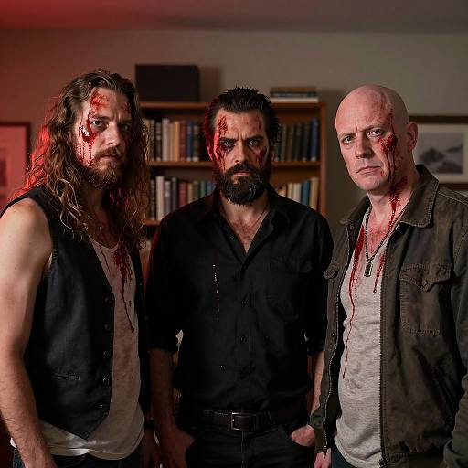 Mysterious Men in a Dimly Lit Room