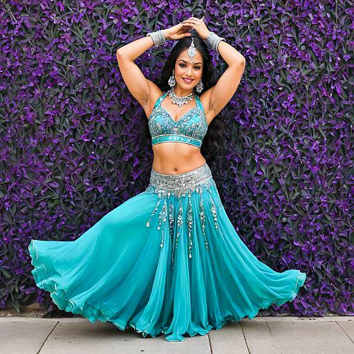 Embellished Turquoise Belly Dancer Outfit