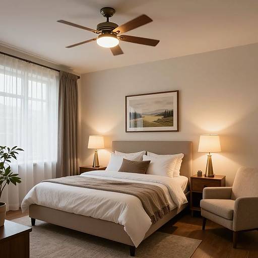 Cozy Bedroom with Warm Lighting