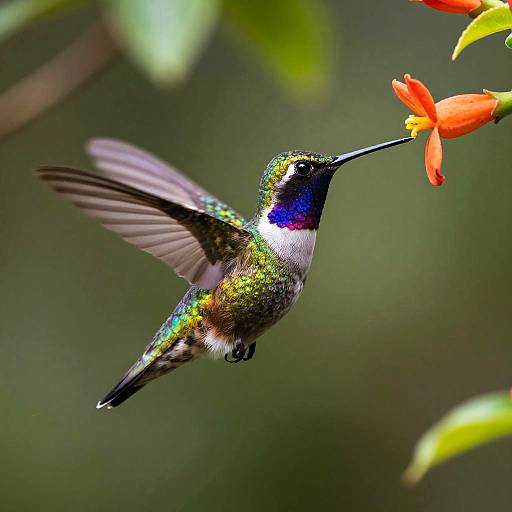 Vibrant Hummingbird in Rainforest Canopy