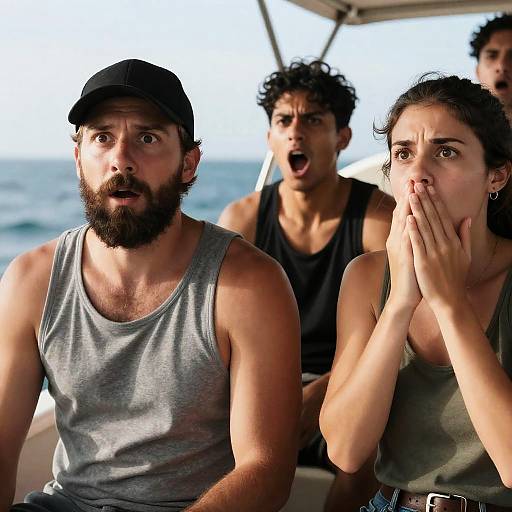 Surprised Faces on a Boat Adventure