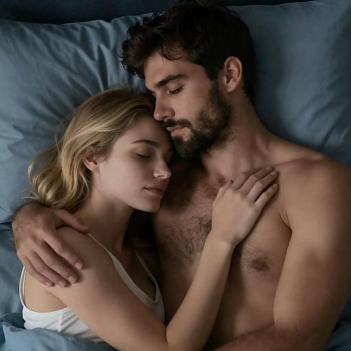 Dimly Lit Cozy Bedside Embrace
