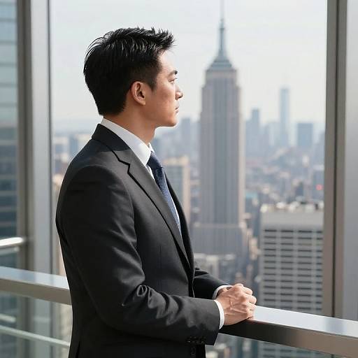 Wall Street Trader Overlooking NYC
