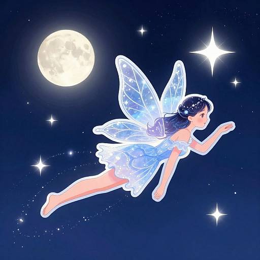 Magical Fairy Night Sky Sticker