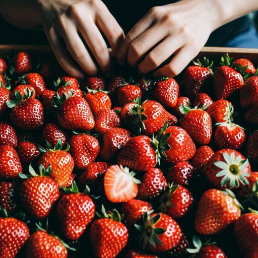 Hands Sorting Fresh Strawberries Hands Sorting Fresh Strawberries