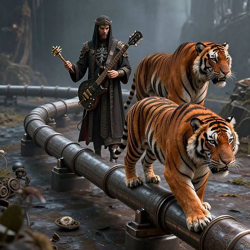 Hyperrealistic 3D Gothic Tiger Band