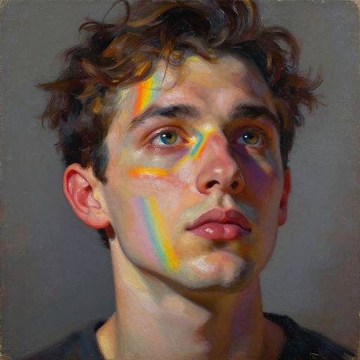 Impasto Rainbow Portrait by Tomasetti and Mann