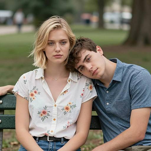 Serene Moment on a Park Bench