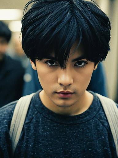 Realistic Black-Haired Man Baggy Costume